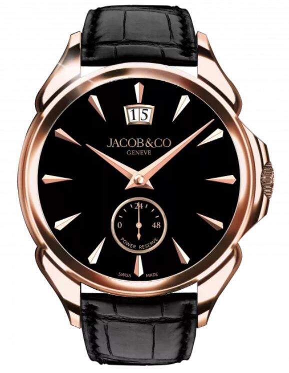 Jacob & Co. PALATIAL CLASSIC MANUAL BIG DATE - ROSE GOLD (ONYX BLACK) Watch Replica Jacob and Co Watch Price